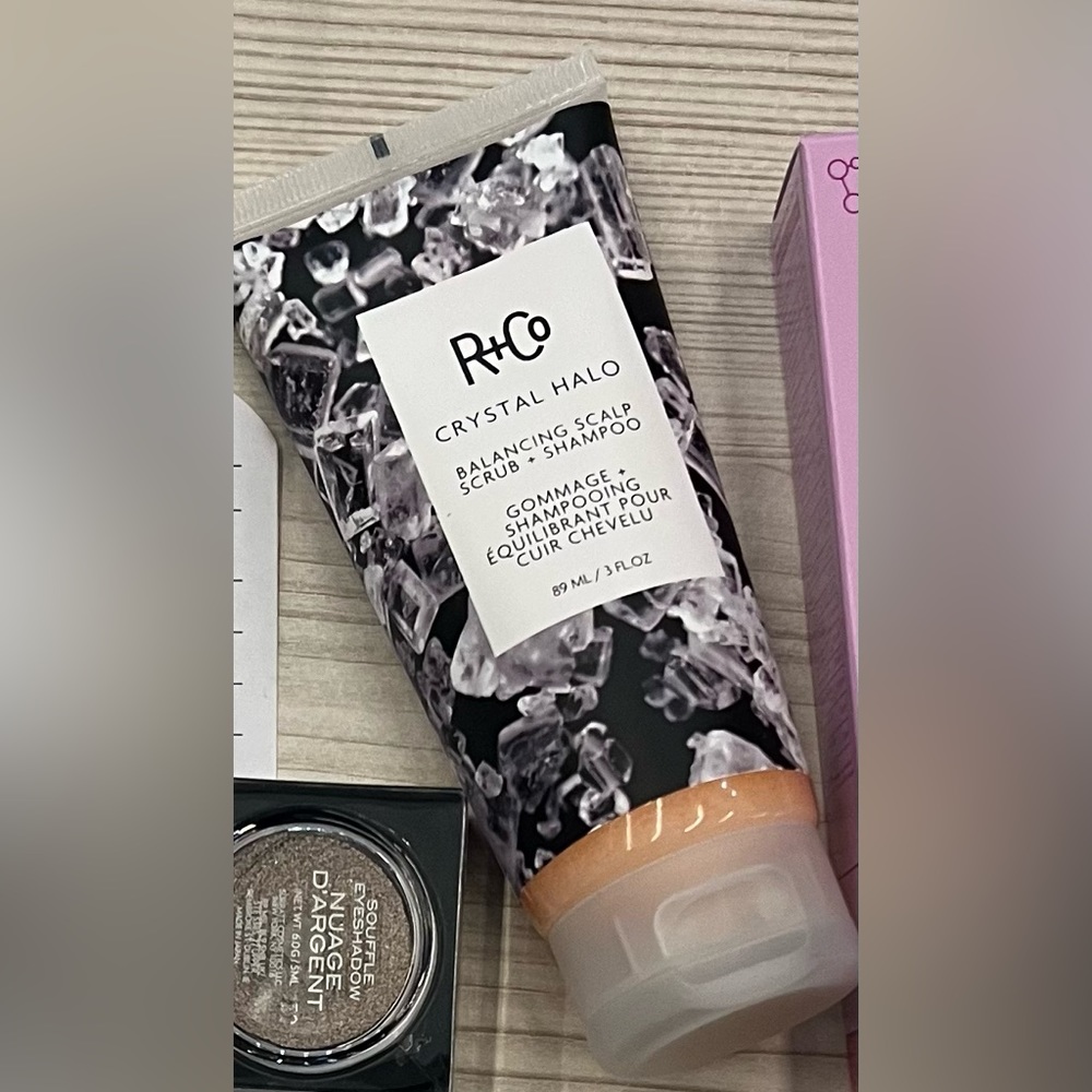R&co crystal halo scalp scrub and shampoo